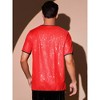 INSPIRE CHIC Men's Metallic Short Sleeved Club Rave Party Sequins Sparkly T-Shirt - 3 of 4