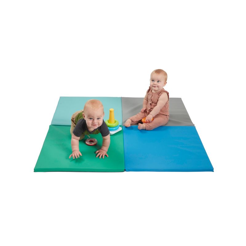 ECR4Kids SoftZone Quad Fold-N-Go Activity Mat, Colorful Toddler Tummy Time Foam Mat, 4 of 13