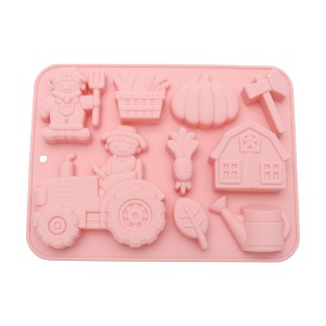 Unique Bargains Candy Moulds 9-Cavity Farm Theme Candy Mould Hand Wash 8.19"x6.18"x0.83" 1 Pc - 1 of 4