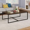 54" Wide Arcadia Acacia Wood Coffee Table Antiqued Mocha - Alaterre Furniture: Industrial, Trestle Base, Stained Wood - 3 of 4