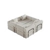 4-Seater Chenille Fabric Folding Sofa Bed with Side Storage & Cushions - 4 of 4