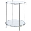 HomeStock Belmont Royal Crest Two Tier Round End Table with Chrome Frame and Glass Shelves, Contemporary Side Table for Living Room Storage - 2 of 4