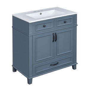 Ridstar 34.1 in. H Blue Bathroom Storage Cabinet with Soft Closing Doors - 1 of 4