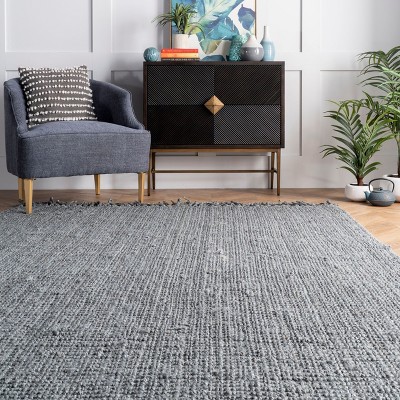 Handmade Braided Jute 4' x 6' Reversible Area Rug in Gray