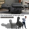 Dual Motor Power Lift Recliner Chair with Heat Massage, Faux Leather Infinite Position Recliner with USB Ports for Elderly-3irtyhousy - 3 of 4