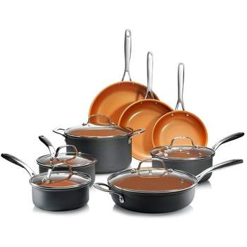 Gotham Steel Hammered Collection Pots and Pans 10 Piece Premium Ceramic  Cookware Set – with Triple Coated Ultra Nonstick Surface for Even Heating