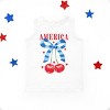 The Juniper Shop Coquette America Cherries Youth Tank Top - XS - White - 2 of 4
