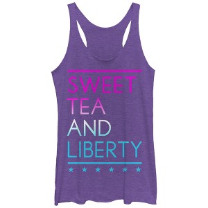 Women's CHIN UP 4th of July Sweet Tea and Liberty Racerback Tank Top - 1 of 3