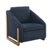 Zeus & Ruta Modern Chenille Fabric Modern Upholstered Armchair with Wooden Side Frame, Cushioned Seat & Backrest - 2 of 4