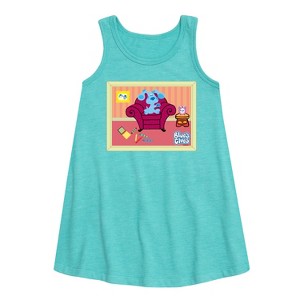 - Blue's Clues & You! - Blue Polaroid Graphic Sleeveless Aline Dress - 1 of 3
