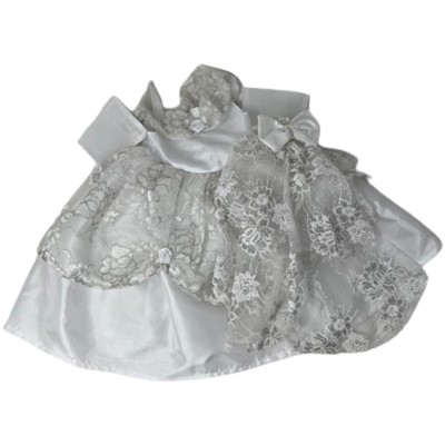 Doll Clothes Superstore Handmade Princess Wedding Dress with Veil for 18-Inch Girl Dolls
