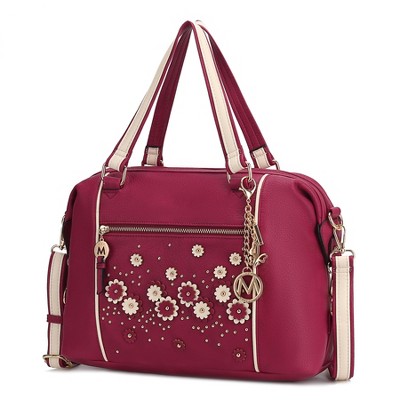 MKF Collection Francis Tote Women's handbag 3-D flowers with Keychain by Mia K