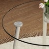 NicBex Round Dining Table Kitchen Table with Glass Top Metal Legs for Living Room, Dining Room, Silver - 2 of 4