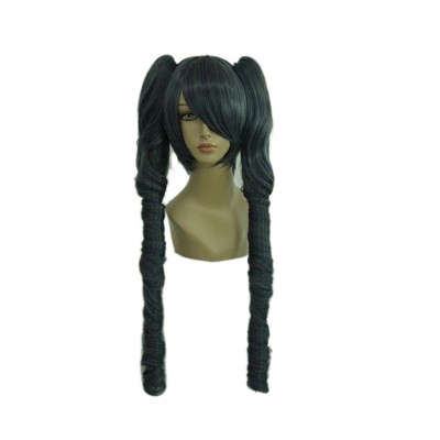Unique Bargains Women's Curly Wigs 24" Green Gray with Wig Cap