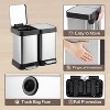 50L Dual-Compartment Stainless Steel Trash & Recycling Bin, Fingerprint-Proof Step Pedal Can with Dual-Lid for Home/Office, No Inner Buckets - 2 of 4