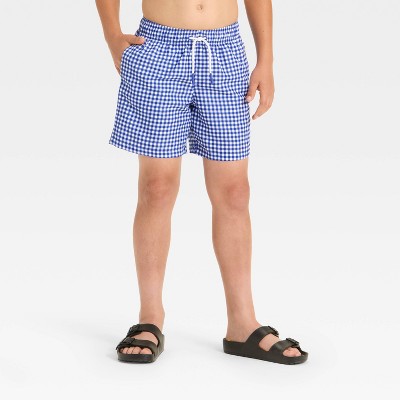 Boys' Gingham Printed Trunks - Cat & Jack™