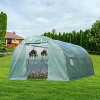 FDW Portable Greenhouse 6.5FT Height with Zipper Curtains PE Cover Steel Frame, Green - 2 of 4