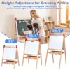 SUGIFT Adjustable Kids Art Easel – 3-in-1 Magnetic Whiteboard, Blackboard & Paper Roll, Foldable Wooden Drawing Board with Storage Tray - 4 of 4