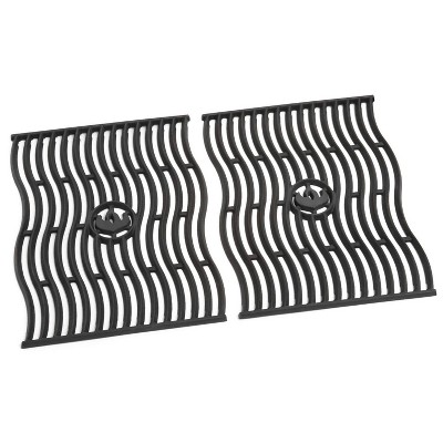 Napoleon S83005 Replacement Porcelainized Nonstick Cast Iron Waved Cooking Grids for Prestige 500 Series Model Grills, Black (Set of 2)