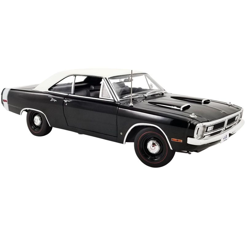 1970 Dodge Dart Swinger 340 Black with White Vinyl Top and White Tail Stripe Ltd Ed to 536 pcs 1/18 Diecast Model Car by ACME, 1 of 7