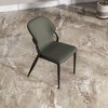 POVISON Contemporary Gray Wingback Dining Chairs Set of 2, Leather Side Chairs, Fully Assembled - 3 of 4
