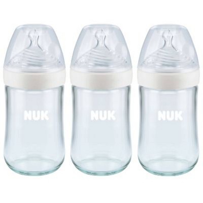 Image of NUK Glass Baby Bottles - 8 fl oz/3pk