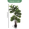 TackView Artificial Fiddle Leaf Fig Tree, Faux Ficus Lyrata Tree, Fake Green Plant for Indoor Outdoor Home Office Living Room Bedroom Decor - 2 of 4