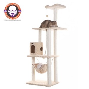 Armarkat 70" Real Wood Cat Furniture,Ultra thick Faux Fur Covered Cat Condo House A7005, Beige - 1 of 4