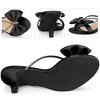 Perphy Women's Open Toe Rhinestone Strap Bow Kitten Heels Slide Sandals - 3 of 4