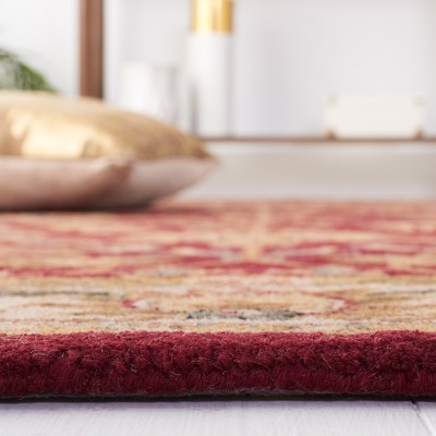 Hand-Tufted Heritage Wool Rectangular Rug, Red/Ivory, 3' x 5'