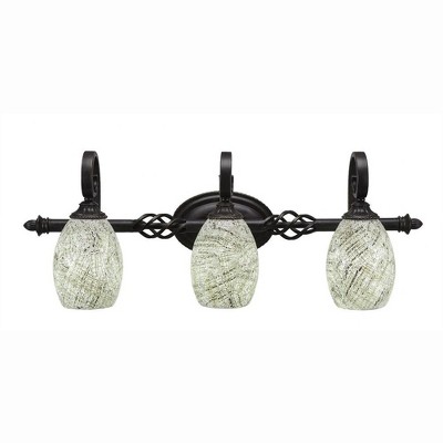 Toltec Lighting Elegante 3 - Light Vanity in  Dark Granite with 5" Natural Fusion Shade