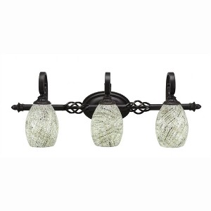 Toltec Lighting Elegante 3 - Light Vanity in  Dark Granite with 5" Natural Fusion Shade - 1 of 1