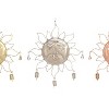 17" Iron Eclectic Sun Windchime Gold/Bronze/Silver - Olivia & May: Decorative Bell, Spot Clean, No Style Assigned - 3 of 3
