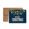 Paper Frenzy Blue Garland Traditional Christmas Holiday Cards with Kraft Envelopes - 25 pack - 3 of 3