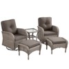 Gymojoy 5 Pieces Outdoor Swivel Chair Glider Chairs with Ottoman and Side Table - 3 of 4