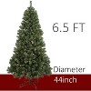 6.5ft Pre-lit Artificial Christmas Tree with 250 LED Lights, 8 Modes & Metal Stand, Easy Assembly Hinged Branches for Home Holiday Decor - 3 of 4