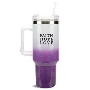 100 North Faith Hope Love Blessed Always Wrap-Around 40 Oz. Stainless Steel Water Bottle Coffee Mug, Spill & Leak Resistant, Travel Tumbler with - 1 of 4