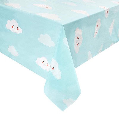 Blue Panda 3-Pack Cloud Disposable Party Table Covers Tablecloth 54"x108" Party Supplies