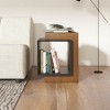 POVISON 18" Modern Wood Side Table with Storage, Minimalist End Table for Living Room & Bedroom, Walnut & Black - 3 of 4