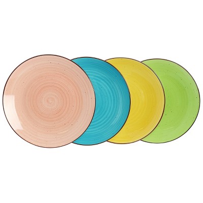 Hudson Assorted Colors Ceramic Dinnerware Set, Service for 4