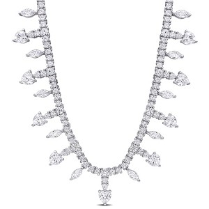 EVERLY JEWELRY | Sterling Silver 21 1/2 CT TGW Created White Sapphire Heart Drop Necklace - 17 inch - 1 of 4