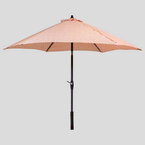 9 Round Geo Diamond Patio Umbrella Black Pole Threshold Target