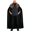 HalloweenCostumes.com  Men  Men's Black Faux Fur Collar Viking Cape, Black/Brown - 3 of 4