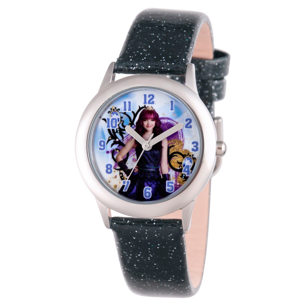Photos - Wrist Watch Disney Girls'  Descendants 2 Mal Tween Stainless Steel Watch - Black 