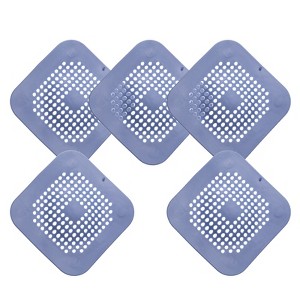 Unique Bargains Shower Drain Hair Catcher Round and Convex Drain Cover Silicone Strainer Hair Stopper - 1 of 4