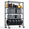 SEVOBAL Utility Storage Shelves 5 Tier Steel Shelving Unit with Wheels for Home Kitchen Office or Garage, Black, 47.2"*17.7"*76.7" - 2 of 4