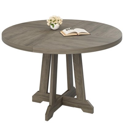47 Inches Wooden Round Dining Table, Round Dining Table for 4