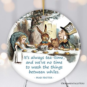 It's Always Tea Time Christmas Ornament, Alice in Mad Tea Party Vintage Tree Decor| OrnamentallyYou - 1 of 4