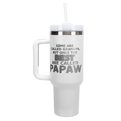 Elanze Designs Only The Best Are Called Papaw Grandpa 40 oz. Stainless Steel, Large Water Bottle Coffee Mug, Spill & Leak Resistant, Thermal Travel