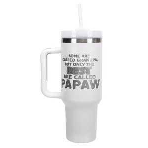 Elanze Designs Only The Best Are Called Papaw Grandpa 40 oz. Stainless Steel, Large Water Bottle Coffee Mug, Spill & Leak Resistant, Thermal Travel - 1 of 1